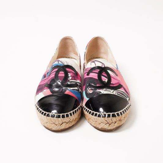 CHANEL 古巴車印花鉛筆鞋 EUR37