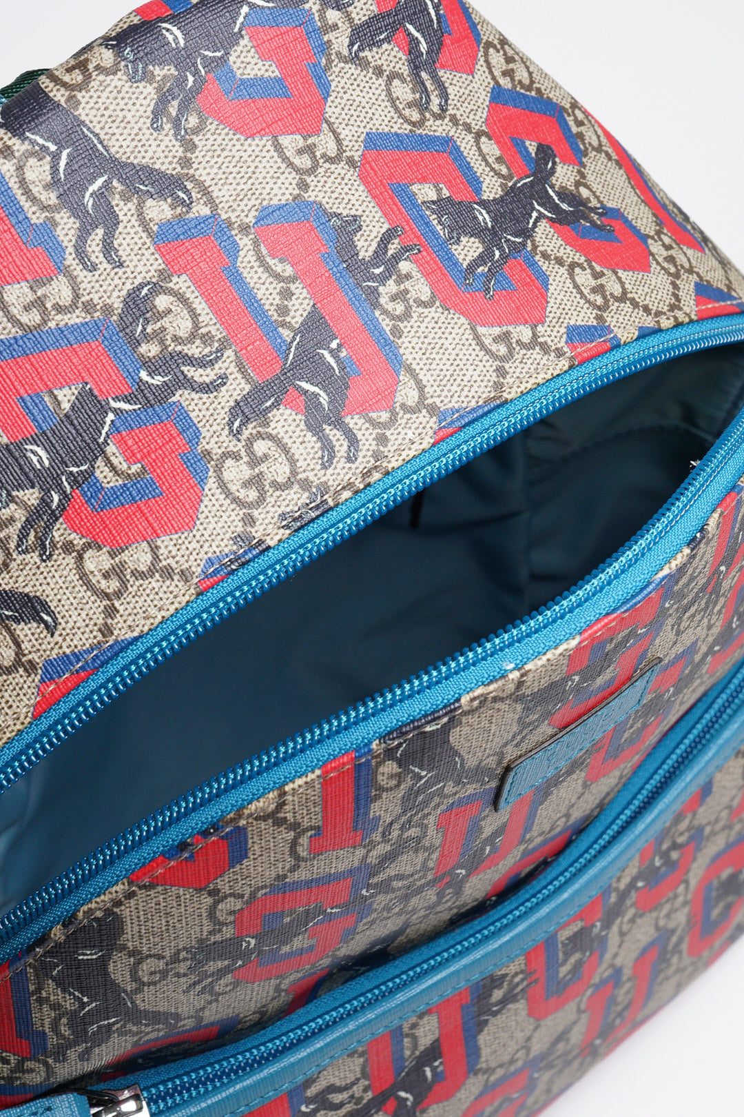 GUCCI GG Supreme 兒童狼紋雙肩包