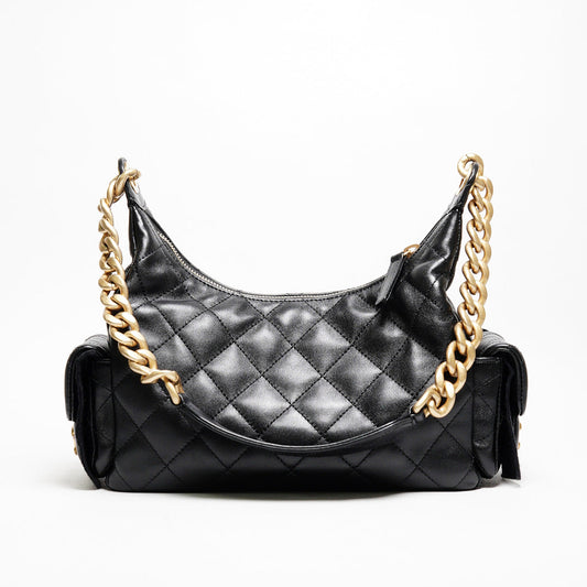 CHANEL 25C Hobo嬉皮包 - 小號黑金