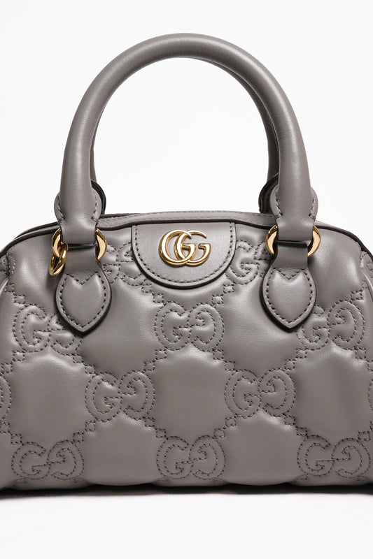 GUCCI GG Matelasse 壓紋波士頓包 mini speedy(灰色)