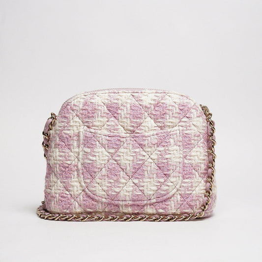 CHANEL VIP限定千鳥格粉色貝殼包