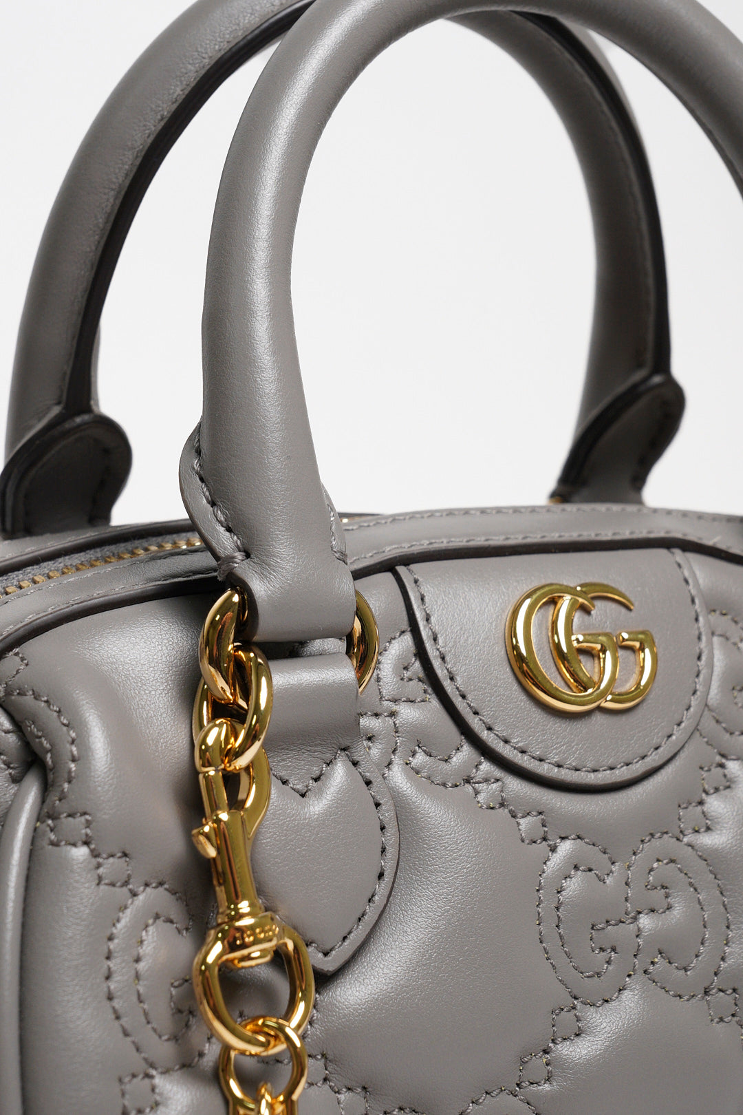 GUCCI GG Matelasse 壓紋波士頓包 mini speedy(灰色)