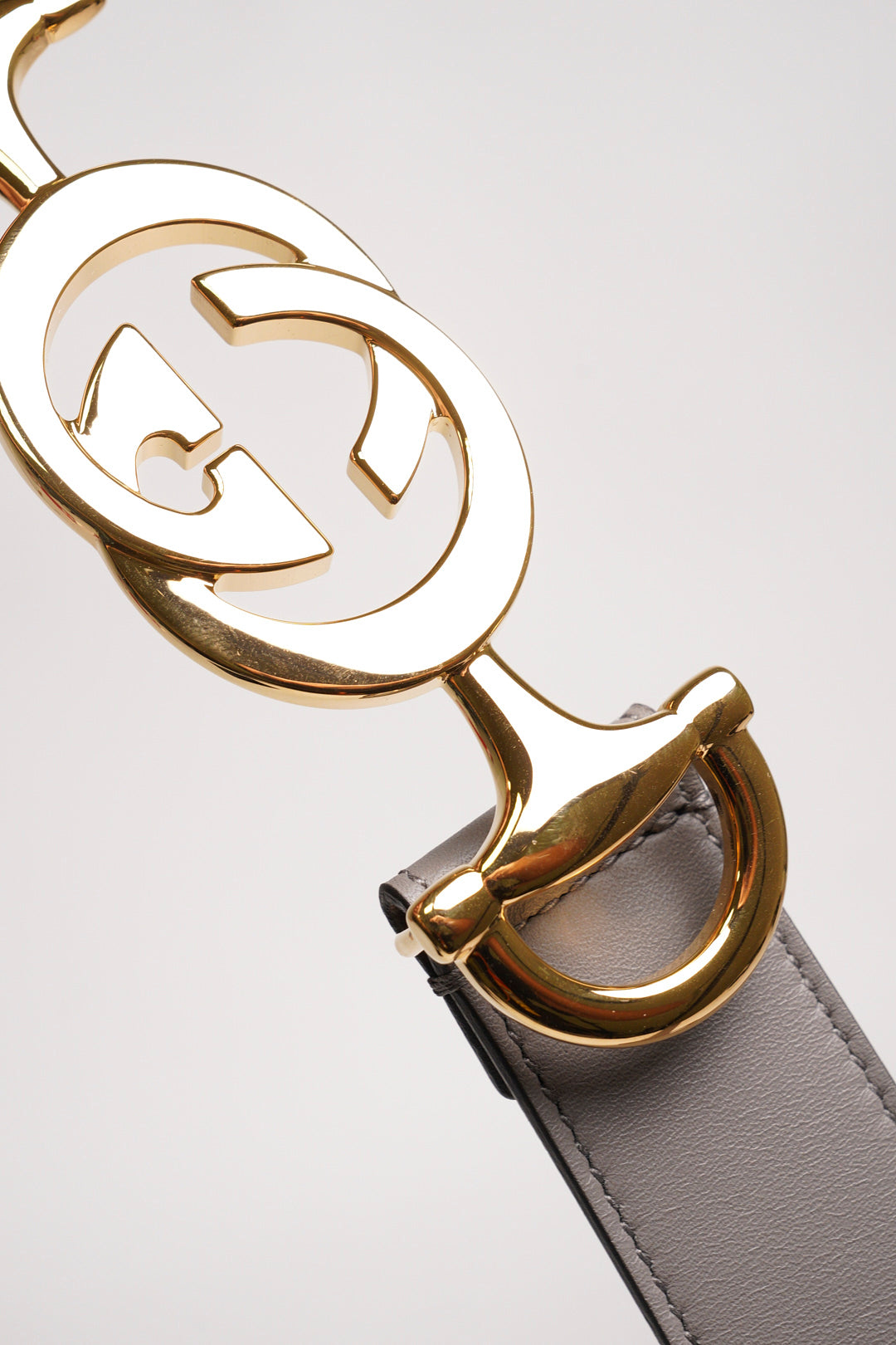 GUCCI ZUMI 灰色皮帶 女款99新
