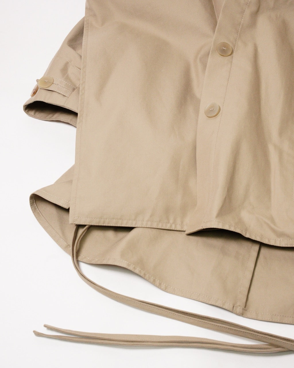 Loewe Hooded Parka 拼貼皮革胸袋軍裝連帽短風衣 焦糖棕色