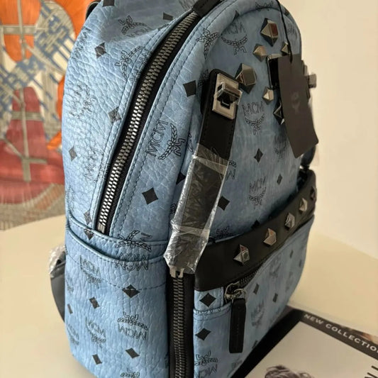 MCM絕版兩用款後背包 小號 藍色