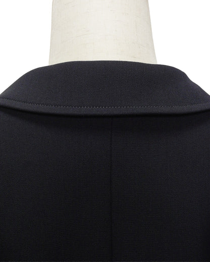 Balenciaga 短版立體剪裁翻領西裝外套 藍黑色
