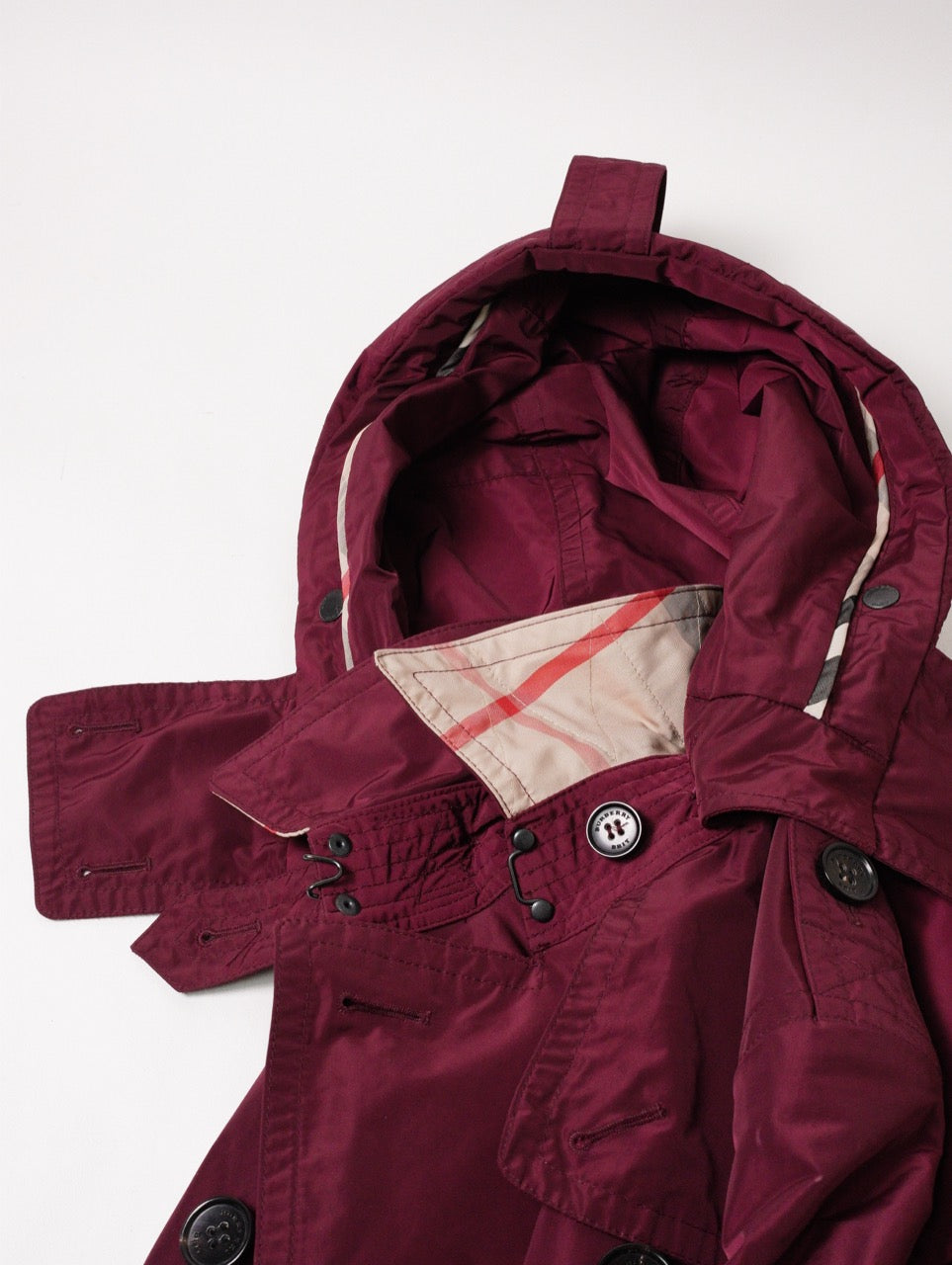 Burberry 葡萄紫連帽防雨風衣外套