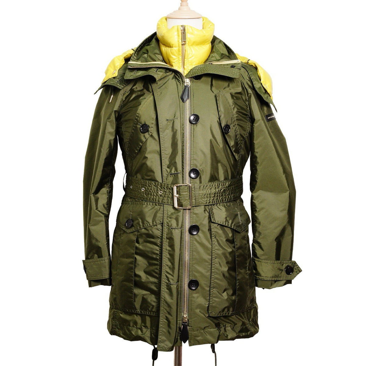 Burberry 兩件式軍綠色連帽羽絨外套