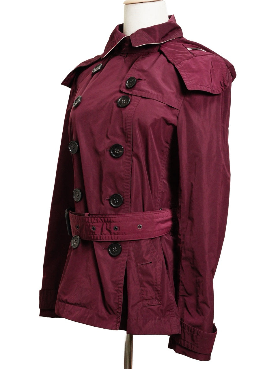 Burberry 葡萄紫連帽防雨風衣外套