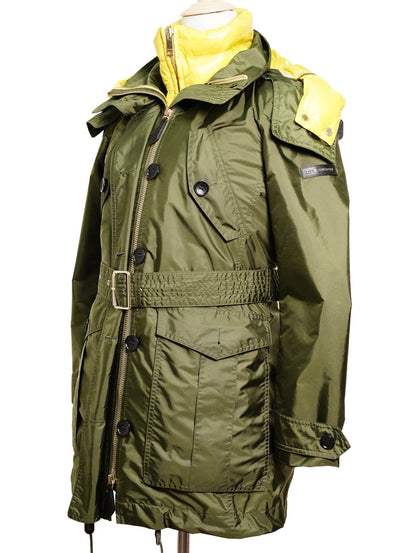 Burberry 兩件式軍綠色連帽羽絨外套