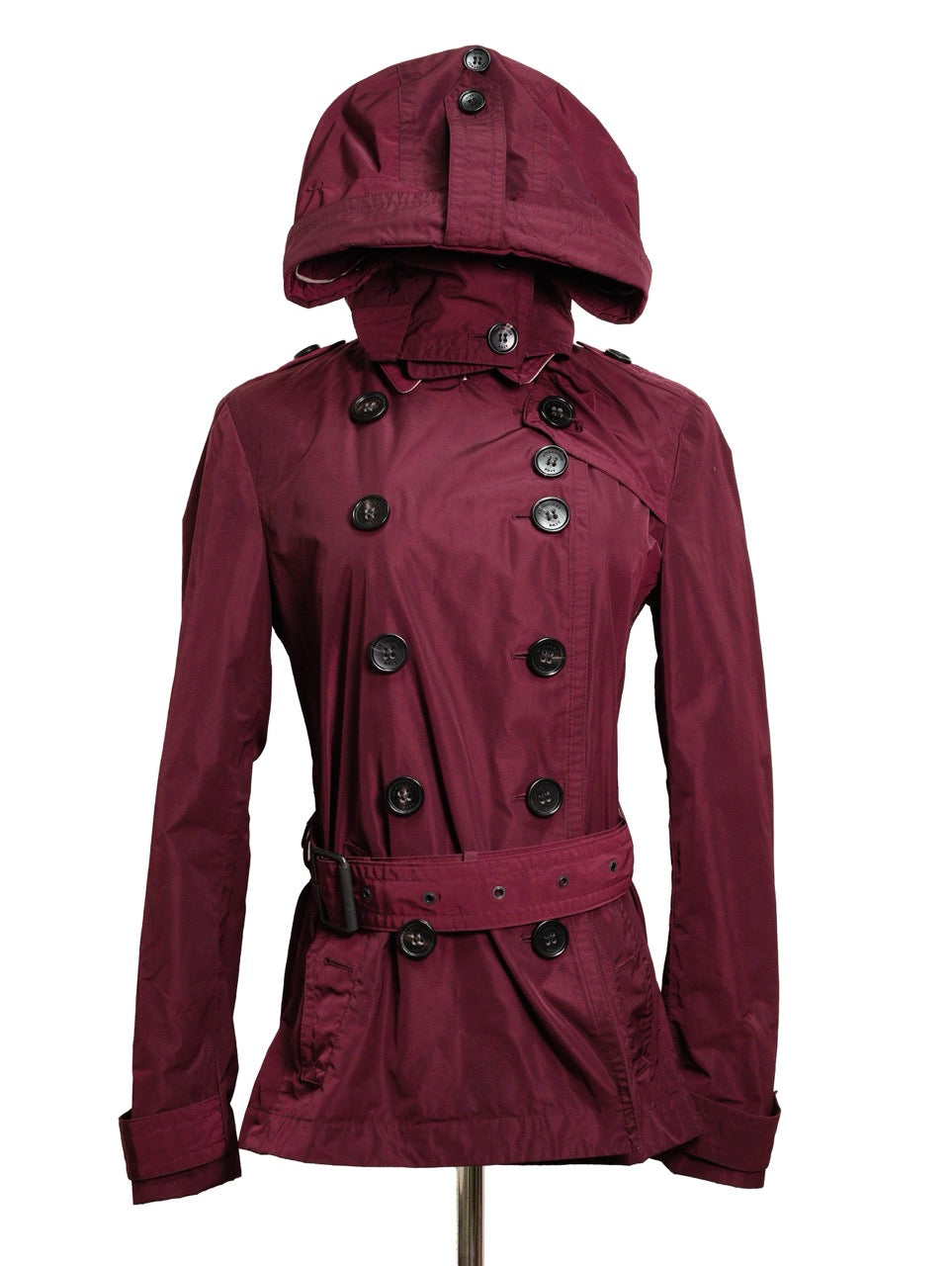 Burberry 葡萄紫連帽防雨風衣外套