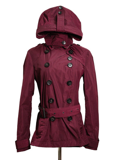 Burberry 葡萄紫連帽防雨風衣外套