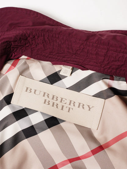 Burberry 葡萄紫連帽防雨風衣外套