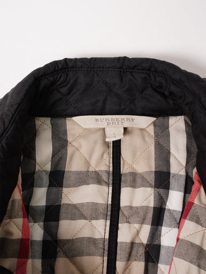Burberry 黑色菱格紋鋪棉立領外套