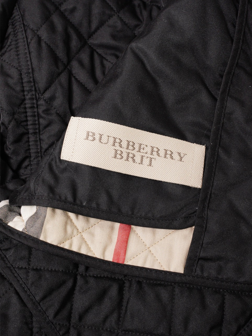 Burberry 黑色菱格紋鋪棉立領外套