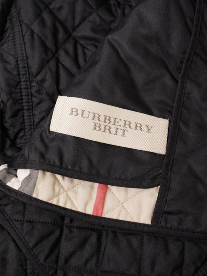 Burberry 黑色菱格紋鋪棉立領外套