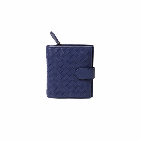 BOTTEGA VENETA BV 經典釦式零錢短夾 藍紫色