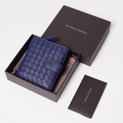BOTTEGA VENETA BV 經典釦式零錢短夾 藍紫色