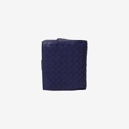 BOTTEGA VENETA BV 經典釦式零錢短夾 藍紫色