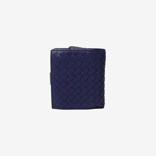 BOTTEGA VENETA BV 經典釦式零錢短夾 藍紫色