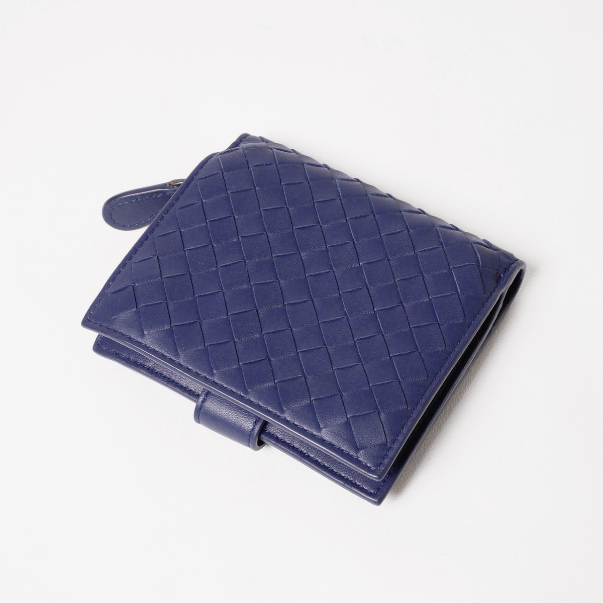 BOTTEGA VENETA BV 經典釦式零錢短夾 藍紫色