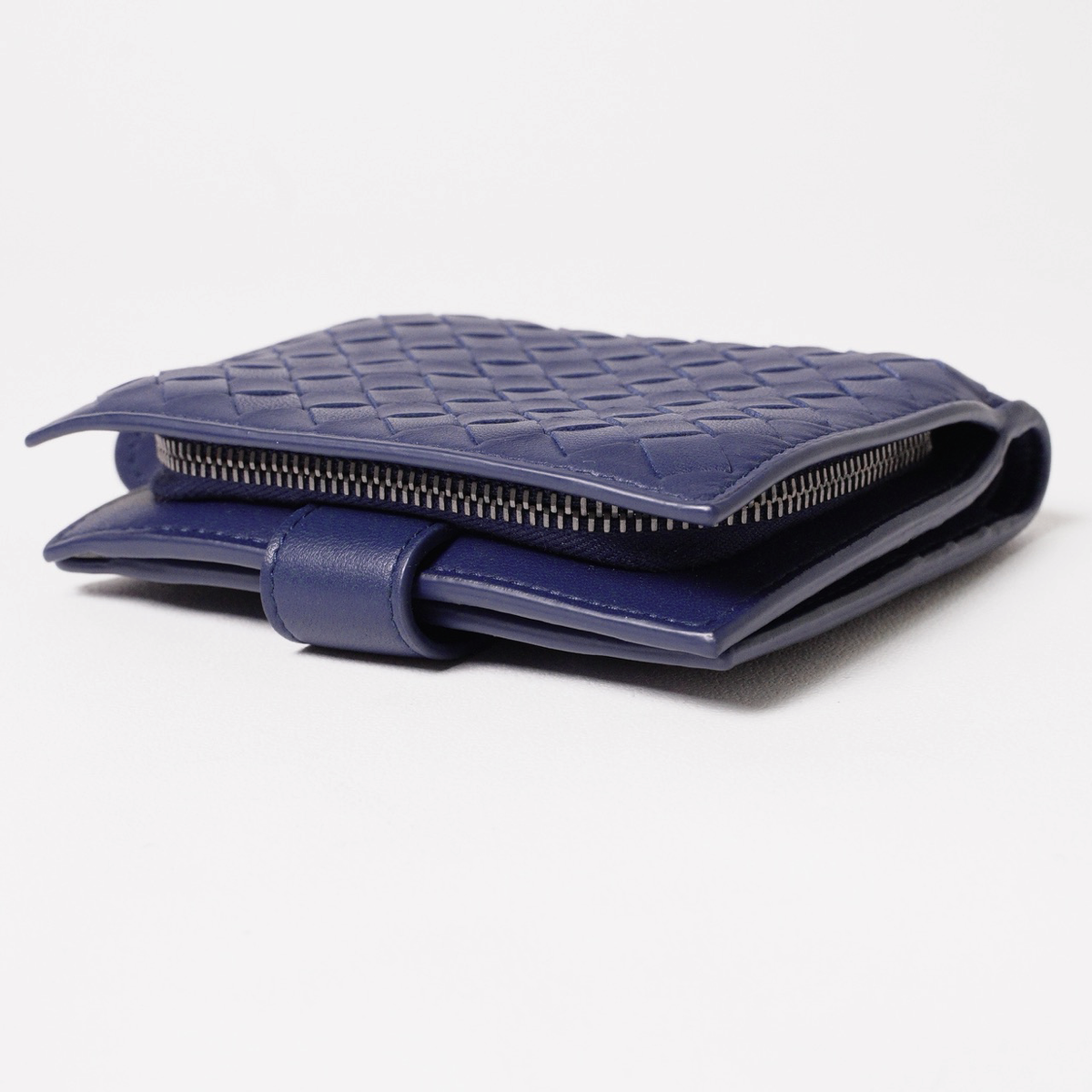BOTTEGA VENETA BV 經典釦式零錢短夾 藍紫色