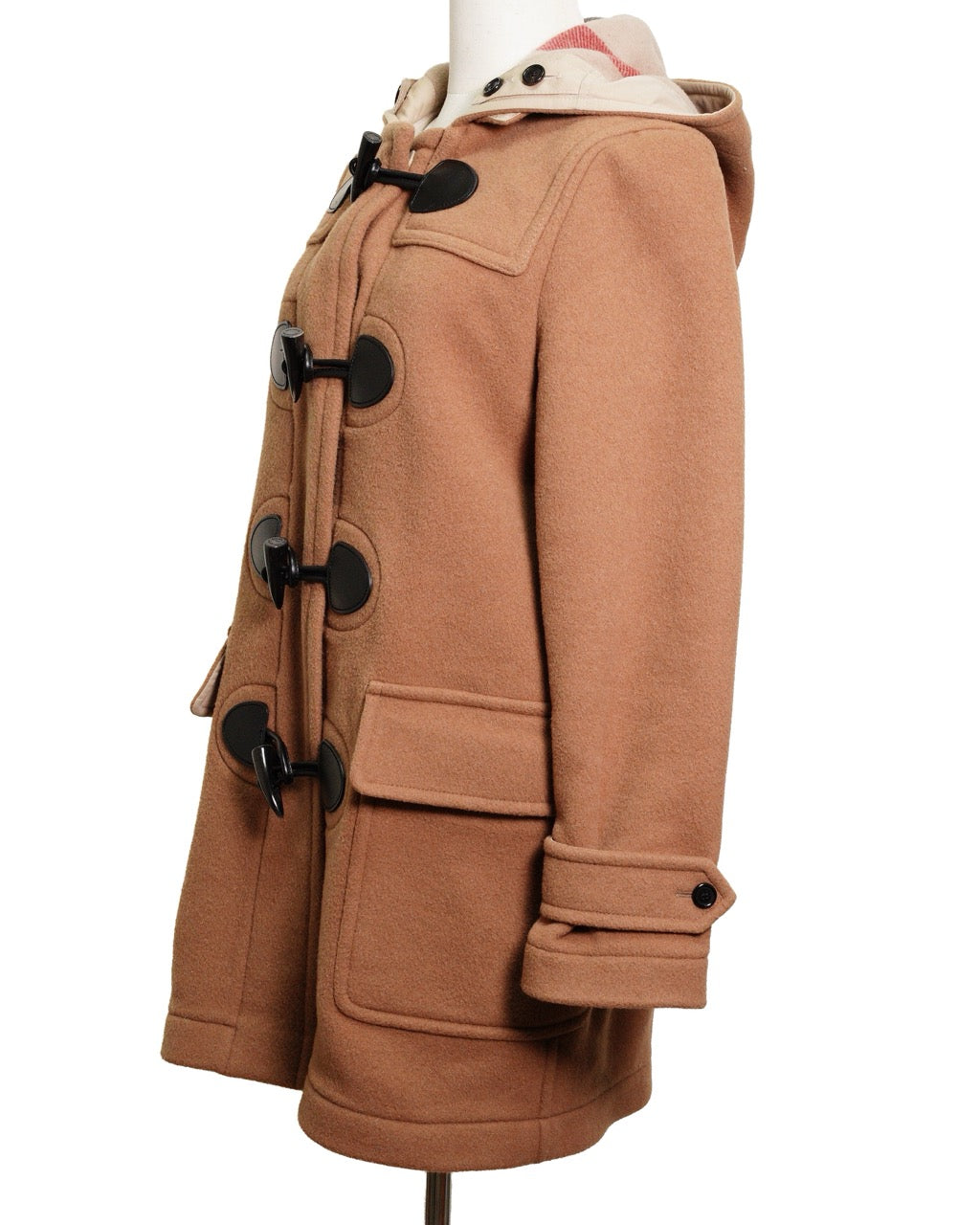 Burberry 駝色羊毛牛角扣大衣