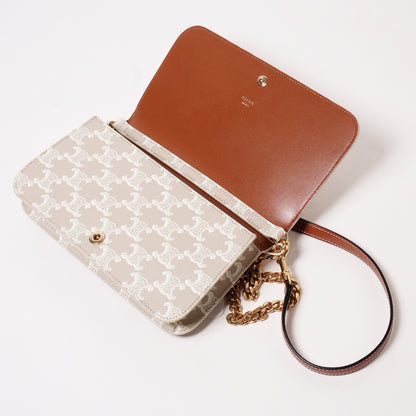 CELINE Multipochette Triomphe 標誌印花 雙背帶包