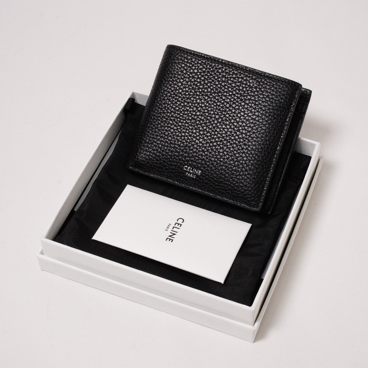 CELINE Bi-fold Triomphe 皮夾 黑色