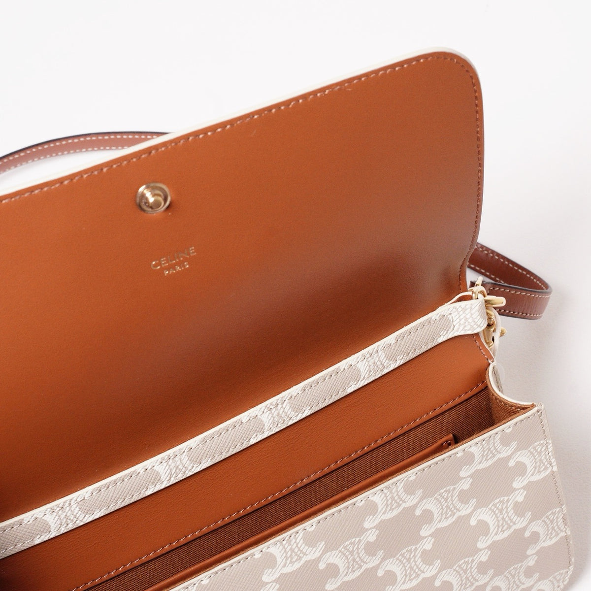 CELINE Multipochette Triomphe 標誌印花 雙背帶包