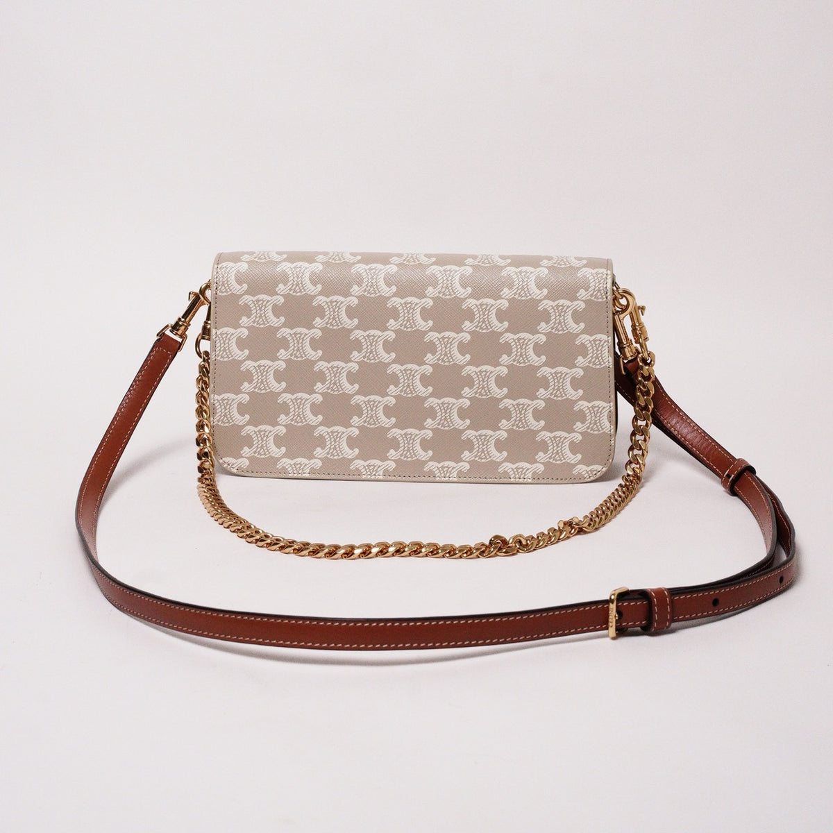 CELINE Multipochette Triomphe 標誌印花 雙背帶包