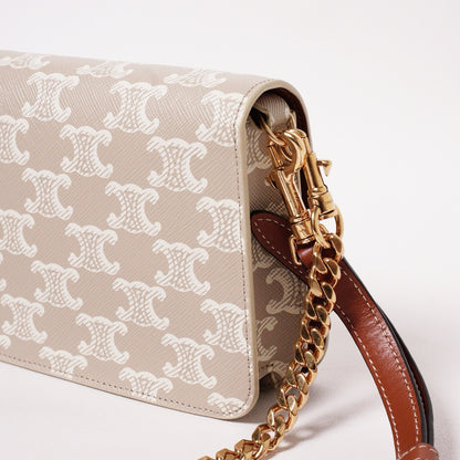 CELINE Multipochette Triomphe 標誌印花 雙背帶包