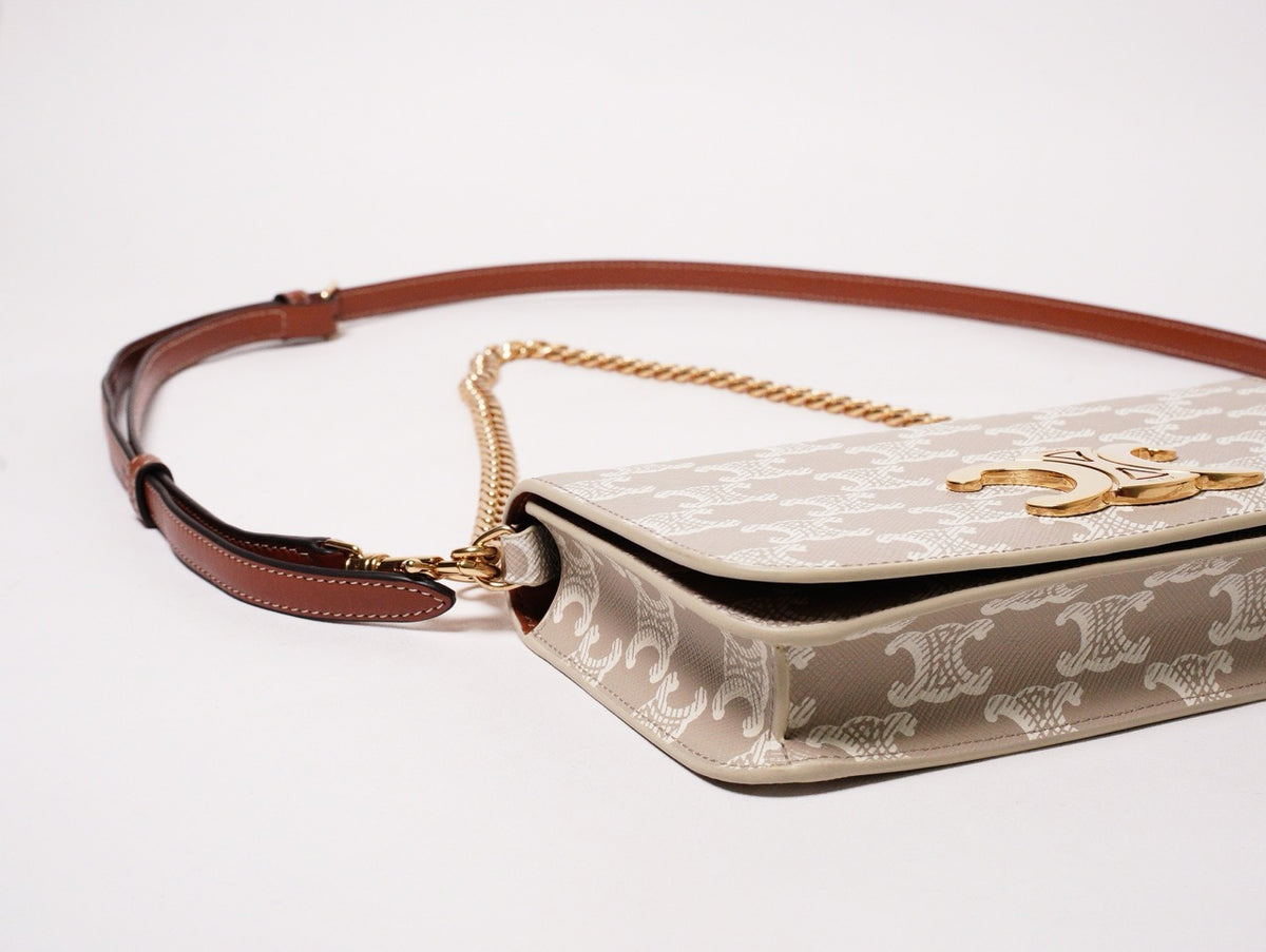 CELINE Multipochette Triomphe 標誌印花 雙背帶包