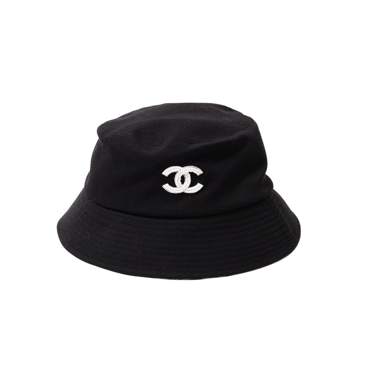 CHANEL 經典雙C珠珠漁夫帽 黑色