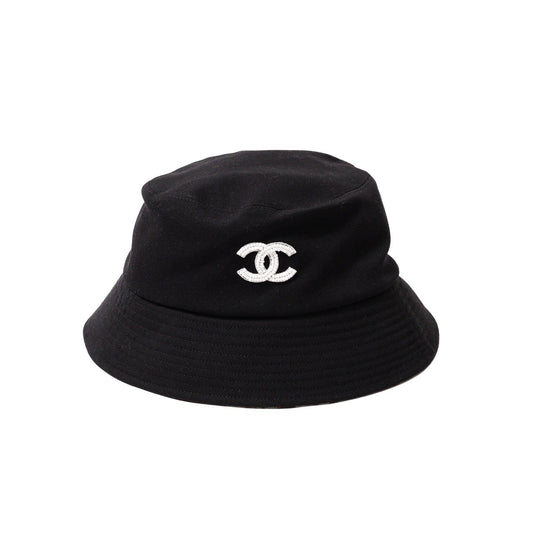 CHANEL 經典雙C珠珠漁夫帽 黑色