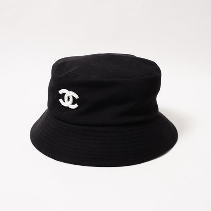 CHANEL 經典雙C珠珠漁夫帽 黑色