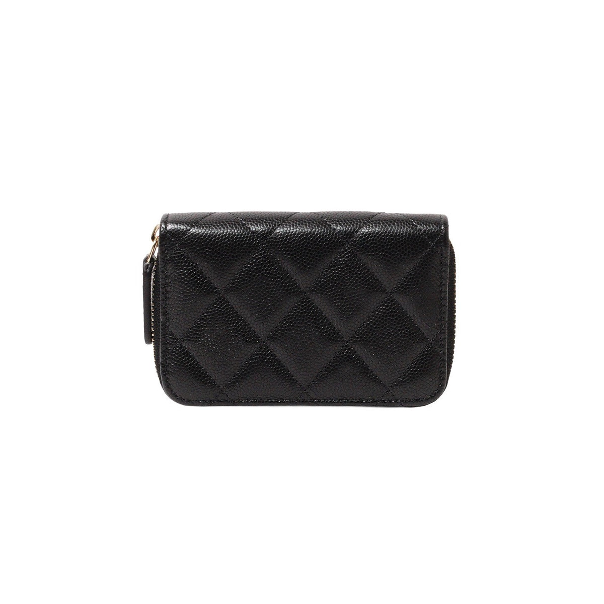 Chanel 經典CC水鑽LOGO 小牛皮ㄇ字拉鍊零錢包 2025年9月購買