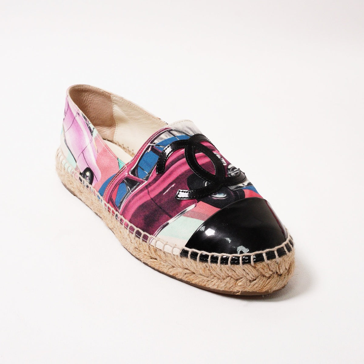 CHANEL 古巴車印花鉛筆鞋 EUR37