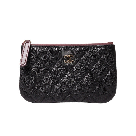 CHANEL 經典金色雙C 拉鍊一字包