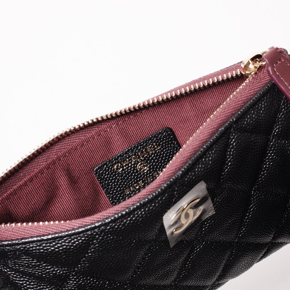 CHANEL 經典金色雙C 拉鍊一字包