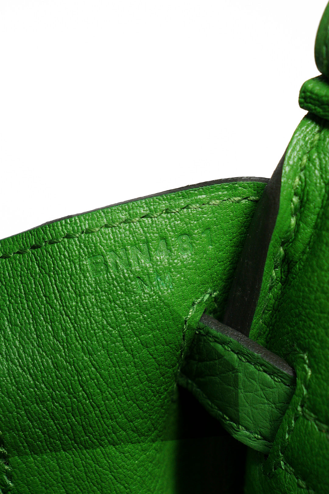 HERMES 愛馬仕 HERMÈS BAMBOU BIRKIN 25CM TOGO B刻 牛皮柏金包(1K 竹子綠/金釦)