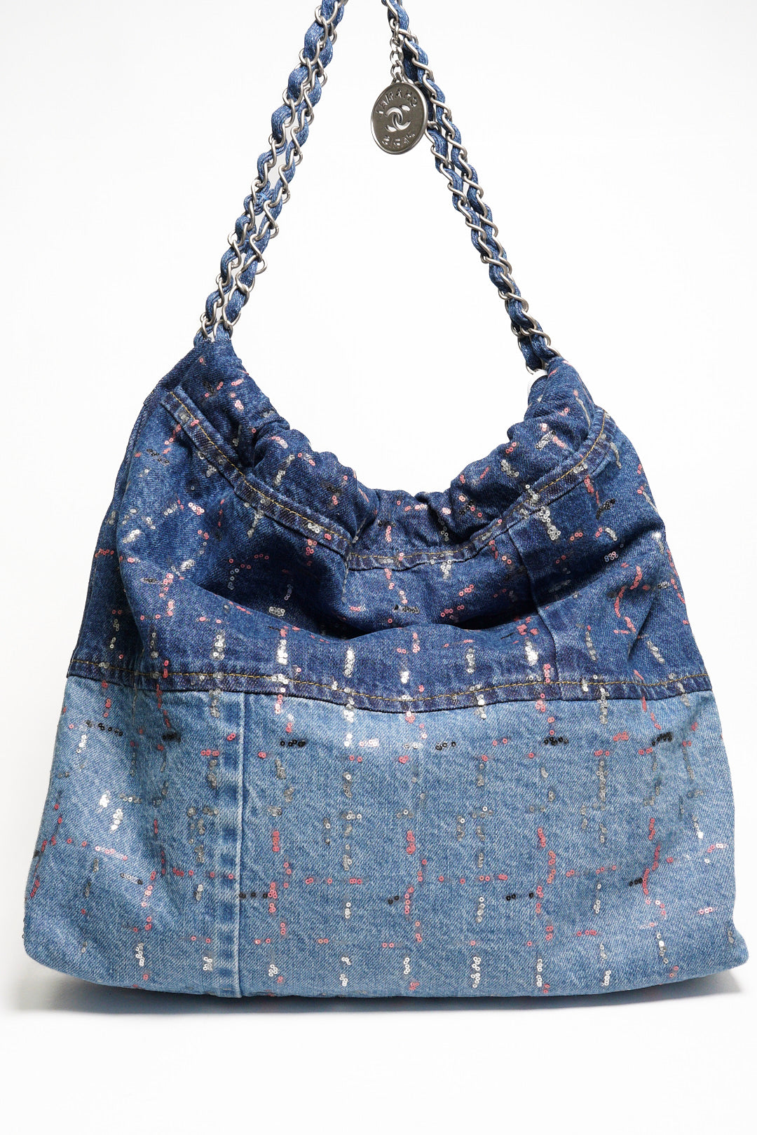 Chanel 23A 22bag 亮片牛仔流浪包（附小包）