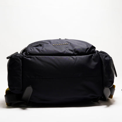 BURBERRY  The Rucksack Vintage 經典金色LOGO翻蓋中型後背包(藍色/M)