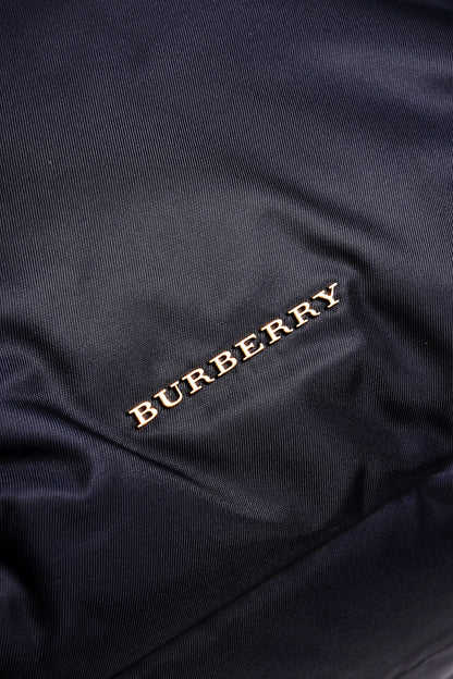 BURBERRY  The Rucksack Vintage 經典金色LOGO翻蓋中型後背包(藍色/M)