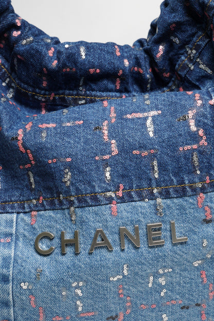 Chanel 23A 22bag 亮片牛仔流浪包（附小包）