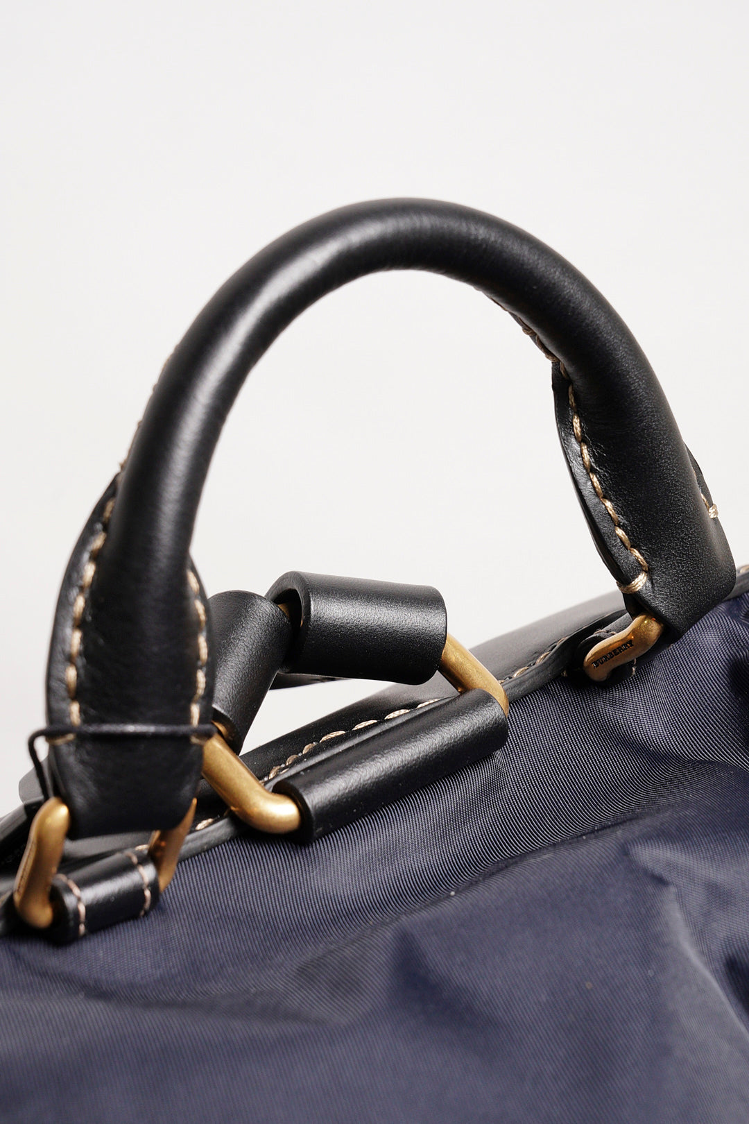 BURBERRY  The Rucksack Vintage 經典金色LOGO翻蓋中型後背包(藍色/M)