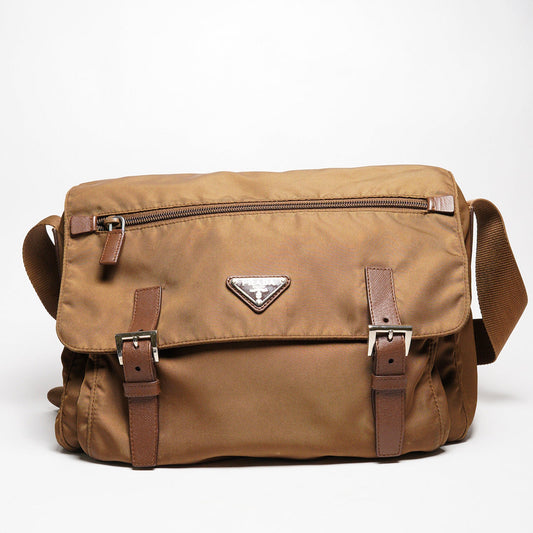 PRADA Nylon 肩背袋 /斜背包 咖啡色棕色