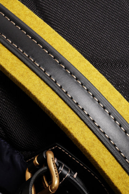 BURBERRY  The Rucksack Vintage 經典金色LOGO翻蓋中型後背包(藍色/M)