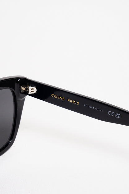 CELINE 亞洲版 時尚黑方框太陽眼鏡 CL40198F 01A 黑框深灰鏡片
