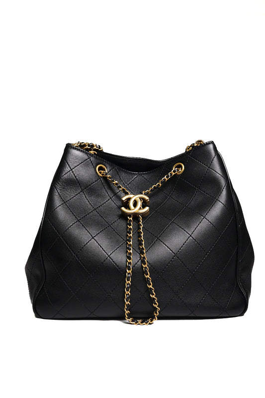 CHANEL 埃及系列水桶包 黑色 28開